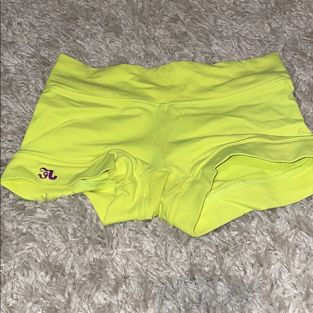 Neon yellow booty shorts